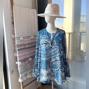 Show Me Your MuMu Perveen Paisley Printed Long Sleeves Tunic Dress Women’s XS